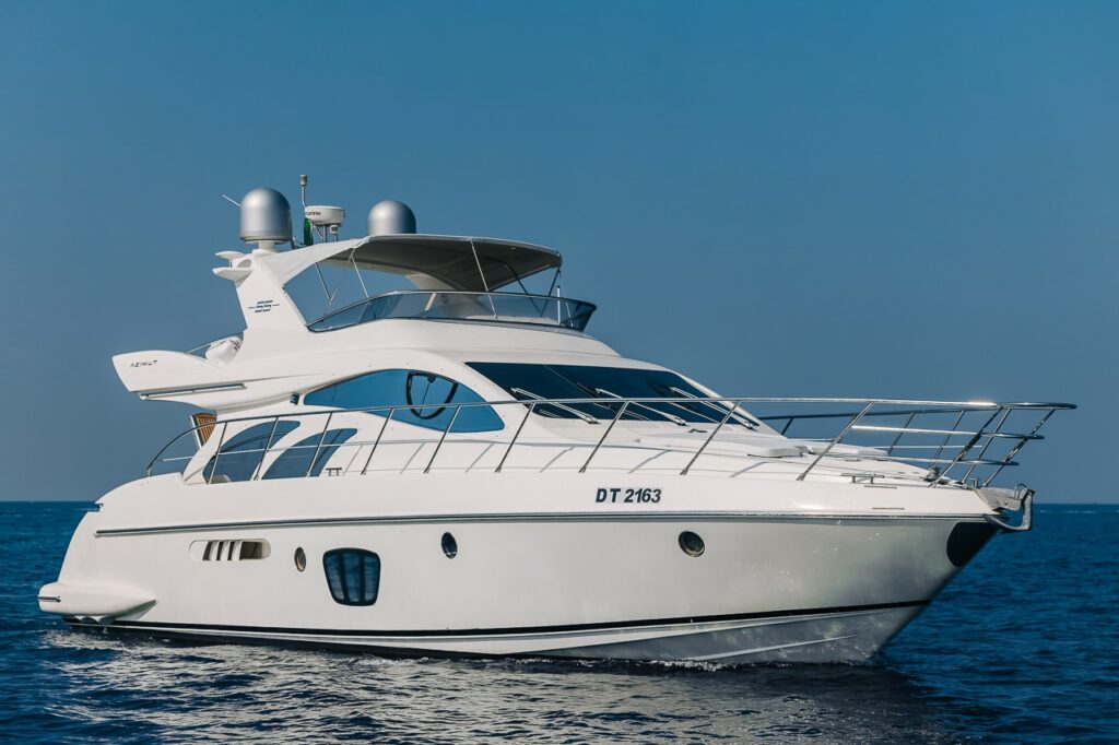 Luxury 55ft yacht cruising in Dubai waters