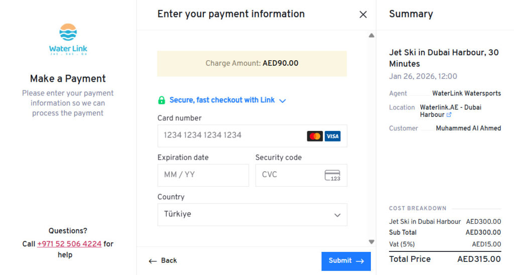 Enter your payment information