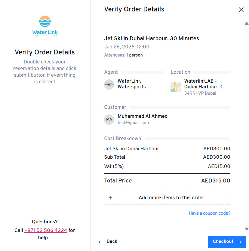 Verify Order Details