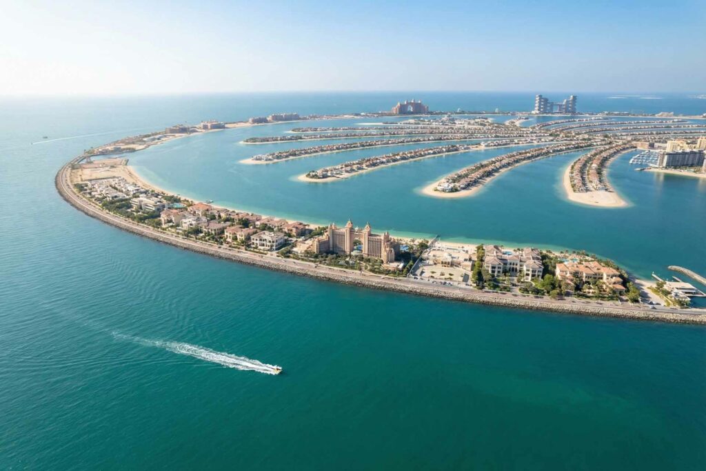 wide shot showing Palm Jumeirah